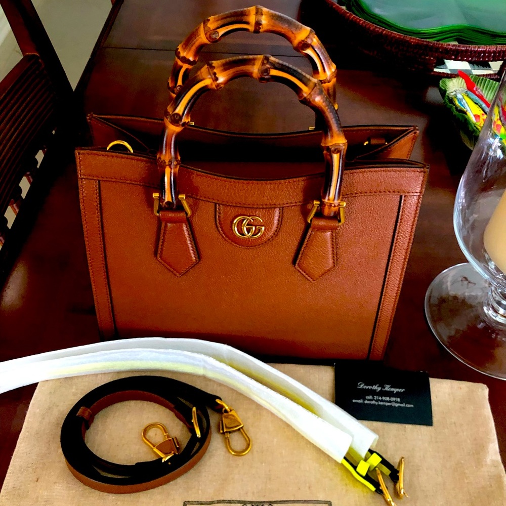 Gucci Brown Bamboo-Handle Leather Tote